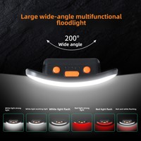 Lampada Frontale LED Ricaricabile USB Impermeabile con Fascio Regolabile, Torcia Portatile Super Luminosa per Campeggio