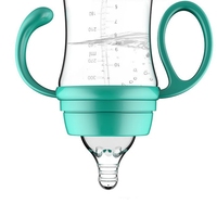 300ml PP bébé lait eau potable bouteille large calibre enfants biberons Anti-starter gravité boule Silicone mamelon poignée