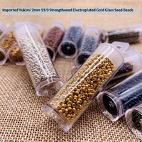 Perles de riz japonaises Miyuki 2 mm, rondes, en verre électro-plaqué, couleur 11/0, pour la création de bijoux DIY