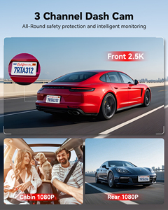 Redtiger Distributor <b>A3</b> New Design HD APP Control Wide-angle Triple Dash Cam Night Vision Smart Driving Recorder Without Card - Product Image 6