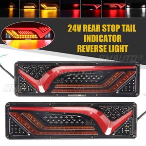2 pièces Feux arrière LED dynamiques 24V pour camion, clignotants, feux stop, feux de recul, pour remorque, poids lourd, bus, camping-car, caravane, pour Kamaz - Product Image 1
