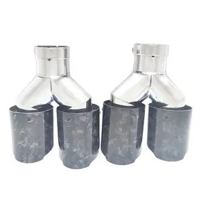 The manufacturer sells forged carbon fiber exhaust tips for automobile exhaust pipe reconstruction double outlet Y-type