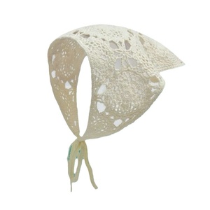 Foulard Triangolare in Stile Francese Retrò Lavorato a Maglia <span class=keywords><strong>per</strong></span> Ragazze, Bandana Floreale <span class=keywords><strong>per</strong></span> Capelli, Sciarpa Triangolare da Donna - Product Image 1