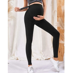 Vestiti di maternità all'ingrosso di allenamento di Fitness di alta qualità indossano la vita alta comode più le dimensioni di maternità incinte Legging - Product Image 1