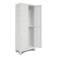 Armoire de vestiaire métallique à 4 portes BODUR, en acier, avec serrure à loquet, portes renforcées, épaisseur 0,70 mm, revêtement en poudre, trous de ventilation