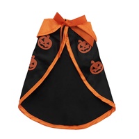 Costume d'Halloween pour animaux de compagnie : Cape et chapeau pour chien, motif citrouille, toutes saisons, style européen-américain, vêtements de transformation pour petits et moyens chiens