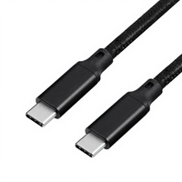 Kabel USBC ke USBC 240W 5A PD 3.1 Pengisian Cepat Inti Paduan Aluminium Jalinan Nilon Hitam 1m Kualitas Tinggi USB Type-C Kustom