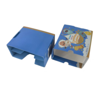 Boîte en carton pliable biodégradable personnalisée avec bordure dorée pailletée en relief pour l'emballage de compléments alimentaires pour enfants