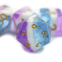 Jeu de dés polyédriques artisanaux en résine et acrylique, 7 pièces, 3 couleurs réfléchissantes, écologiques, durables, bords tranchants pour Dungeons & Dragons
