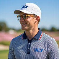 Polo de golf pour homme en polyester respirant et léger, avec logo brodé, rayures, sublimation, vêtements de sport actifs