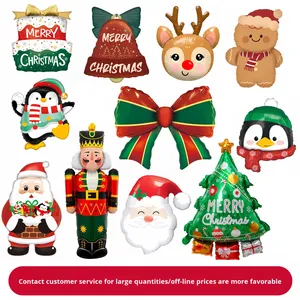 Globo de Aluminio con Diseño Navideño de Santa Claus, Reno, Copo de Nieve y Muñeco de Nieve, Decoración para Fiestas - Product Image 2