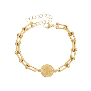 Nuevo Modelo de Brazalete de Acero Inoxidable con <span class=keywords><strong>Cruz</strong></span> de <span class=keywords><strong>San</strong></span> <span class=keywords><strong>Benito</strong></span>, Estilo Vintage, con Eslabones en Forma de U y Herradura - Product Image 5