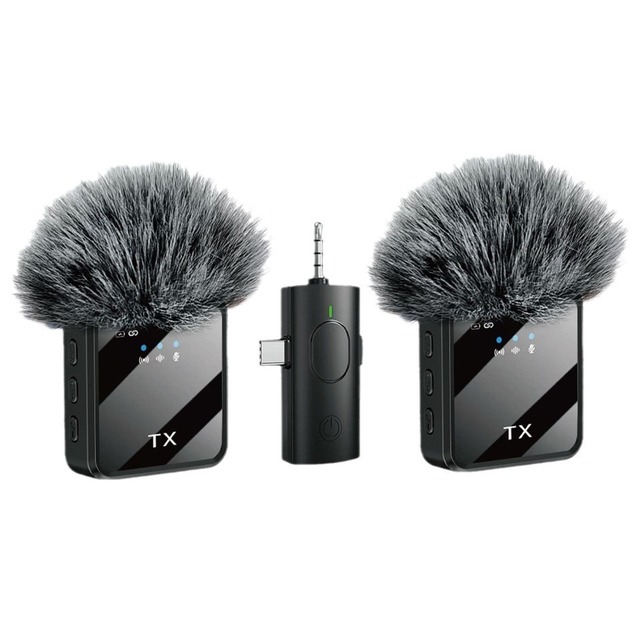 Hot-Selling F11-2 3in1 Noise Cancelling Wireless Lavalier Microphone for Mobile Phone Live Broadcast