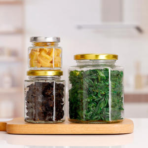 Vente en gros de pots de conservation alimentaire en verre hexagonal pas chers de 45 ml, 60 ml, 85 ml, 100 ml, 180 ml, 280 ml, 380 ml, 500 ml, 730 ml, pour cornichons, miel, avec couvercle - Product Image 3