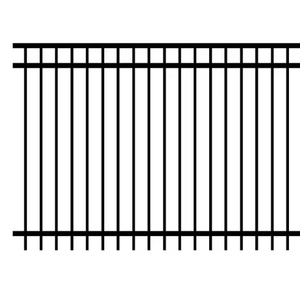 Clôture en acier à piquets avec garniture décorative, noire traditionnelle, pour embellir la cour avant et l'<span class=keywords><strong>aménagement</strong></span> <span class=keywords><strong>paysager</strong></span> - Product Image 1
