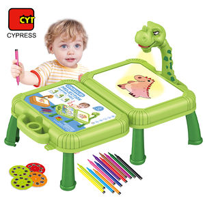 Fabriek Levering Dinosaurus Vorm Tekening Projector Tafel Voor Kinderen Kunst Schilderen Met Kleur Pennen Set En Muziek - Product Image 2