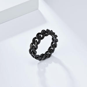 Unisex <b>Titanium</b> Steel <b>Chain</b> Ring Gold Black Silver Hip Hop Fashion Bracelet Thumb Ring Jewelry - Product Image 2