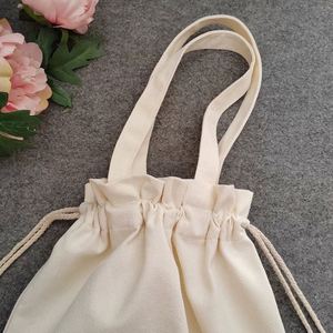 Sac de courses réutilisable personnalisé en coton naturel, anti-poussière, avec cordon de serrage, pour promotion - Product Image 4