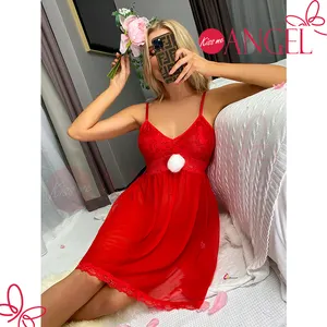 KISS ME ANGEL red valentines babydoll comfortable luxury adult nighty S M L XL pretty girls baby doll lingerie sexy lady