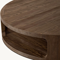 Table basse ronde en bois massif de style américain de haute qualité Rhoohill, meubles de salon, table basse moderne de luxe noire