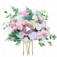 Boule de fleurs artificielles en soie faite à la main pour mariage, Saint-Valentin, Noël, fête des mères, remise de diplôme, décoration de table - Fleurs mélangées