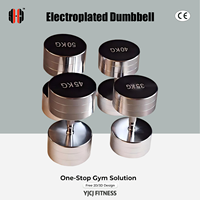 Mancuerna Electrochapada con Cabezas Cilíndricas Lisas y Mango Metálico, Equipo de Entrenamiento de Fuerza para Gimnasios Comerciales