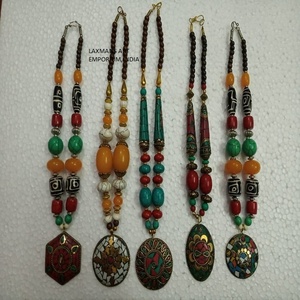 Tibetan Natural Stone Beaded Mala Necklace - Product Image 1