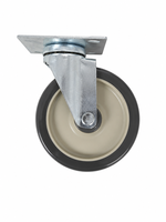 Roue à roulettes en TPU à tige plate sans frein, double roulement à billes, résistante à la corrosion, pour équipement industriel, médical et alimentaire