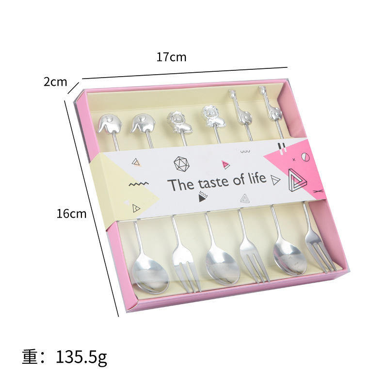 6pcs fourchette et cuillère en argent