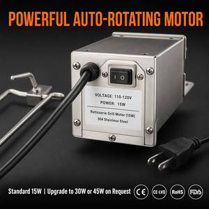 Support de rôtissoire démontable en acier inoxydable 304, 129 cm, moteur 15W, rotation automatique pour agneau et cochon entiers, CE-EMC CE-LVD, économie de transport - Product Image 4