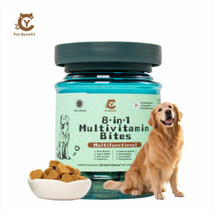 Friandises multivitaminées 8-en-1 pour chiens – Complément quotidien avec glucosamine, oméga 3 et probiotiques pour la santé des articulations, du cœur, de la peau et du pelage - Product Image 1