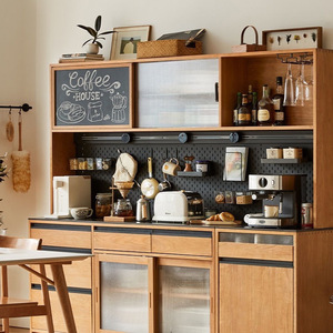 Solid Wood <b>Sideboard</b> Cherry Wood Multi Functional <b>Kitchen</b> Cabinet For Dining Room 900mm Above - Product Image 2