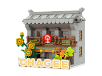 Kit de construction de jouets DIY personnalisé : Magasin d'architecture, vue sur la rue, café, salon de thé, maison, briques modernes en plastique unisexe