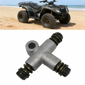 Nouvel adaptateur <span class=keywords><strong>de</strong></span> ligne <span class=keywords><strong>de</strong></span> <span class=keywords><strong>frein</strong></span> hydraulique à 3 voies en forme <span class=keywords><strong>de</strong></span> T avec boulon banjo M10 pour moto, <span class=keywords><strong>quad</strong></span>, VTT modèle A98 argenté - Product Image 3