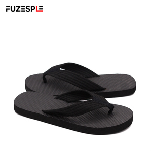 Chanclas Negras Sólidas para <span class=keywords><strong>Hombre</strong></span>, Correa Tejida Resistente, Suela Antideslizante de EVA, Ligeras, Chanclas de Playa Casuales para Verano - Product Image 2