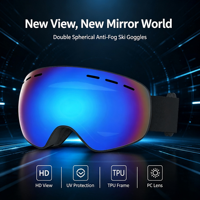 OEM ODM Lunettes de protection antidérapantes en silicone triple couche, anti-buée, anti-sable, UV400, 4 aérations, compatibles OTG, pour l'escalade, le parasail, le ski et le snowboard