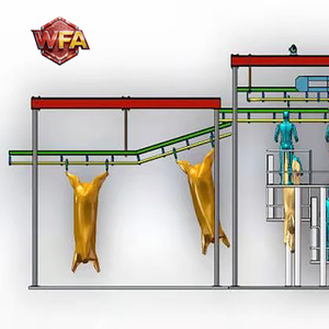 Chaîne de production d'abattage de bovins, machine d'étourdissement pour abattoir, équipement de <span class=keywords><strong>boucherie</strong></span>, usine de traitement du bœuf durable avec convoyeur - Product Image 1