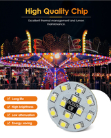 Lampes LED Cabochon AC24V pour Manèges, 12 Pièces, Blanc, IP44, Corps en Plastique PC pour Parcs d'Attractions