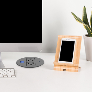 <span class=keywords><strong>Prise</strong></span> de <span class=keywords><strong>bureau</strong></span> encastrée ronde 125V avec NFC, 2 prises CA et 1 port <span class=keywords><strong>USB</strong></span>-<span class=keywords><strong>C</strong></span> PD18W, technologie NFC intégrée - Product Image 6