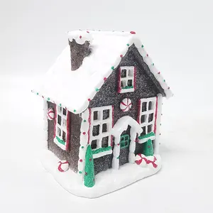 Светлый имбирный Домик из смолы, маленькое украшение, Рождественский домик