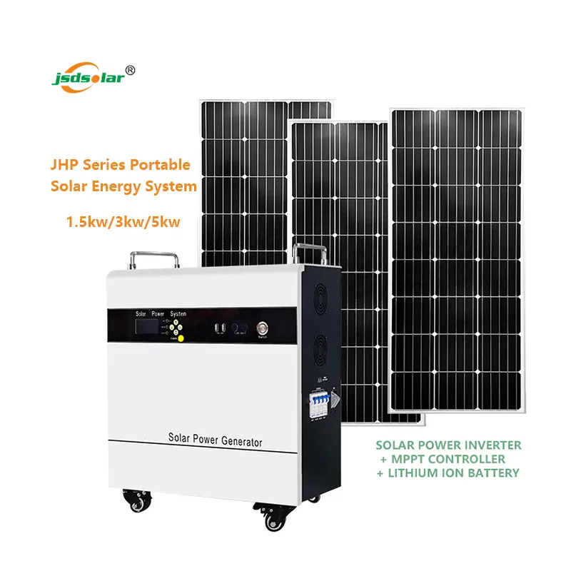 Kit completo de sistema de paneles solares, controlador inversor de batería de litio, 3kw, 3000 vatios, todo en uno, portátil