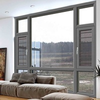 Ventanas de Aluminio con Doble Acristalamiento Templado de Alta Calidad, Resistentes a Huracanes, con Mosquitera Magnética para Villas, Ahorro Energético