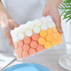 <span class=keywords><strong>Mini</strong></span> bandeja de cubitos de hielo de silicona de nido de abeja personalizada con tapa, moldes de hielo de silicona grandes, molde de bandeja de hielo - Product Image 4