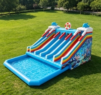 Grand toboggan aquatique gonflable, parcours d'obstacles, château aquatique géant pour enfants, parc aquatique
