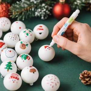 3CM palline di <span class=keywords><strong>natale</strong></span> bianche fai da te decorazioni natalizie 24 Pack con penna ad acqua per il disegno - Product Image 2