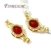 Fermoirs de bijoux en pierre naturelle incrustés plaqué or véritable 18 carats attaches serrures Bracelets accessoires pour composants de résultats de bijoux