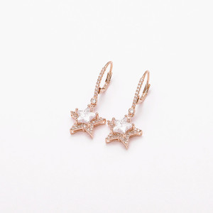 Pendientes de Estrella en Oro, Plata y Oro Rosa con Circonitas Engastadas, para Uso Diario - Product Image 4