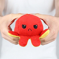 Jouet en peluche de pieuvre Offre Spéciale doux, Animal en peluche de pieuvre réversible quantité minimale de commande, Flip Double face montrez votre humeur sans dire un mot
