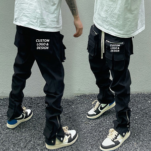Pantalons personnalisés longs et multiples avec poches Pantalons de grande taille pour hommes Streetwear Hip Hop Tech Pantalons <span class=keywords><strong>cargo</strong></span> empilés Pantalons pour hommes - Product Image 3