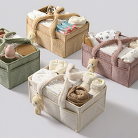 Sac à langer portable en peluche, panier de rangement pour bébé, motif uni, conteneur intérieur, organisateur de maternité, sac à couches